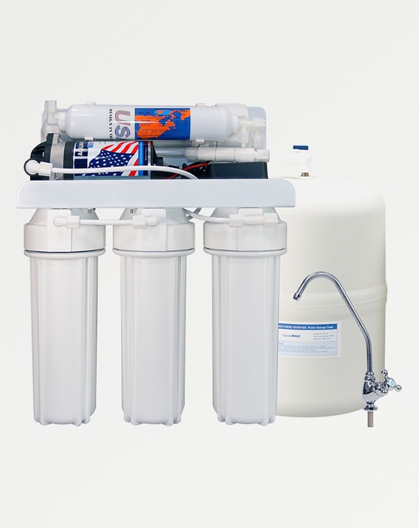 Five stage reverse osmosis with pump